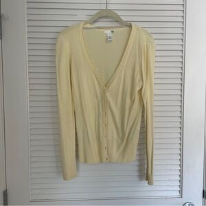 Yellow V-Neck Cardigan